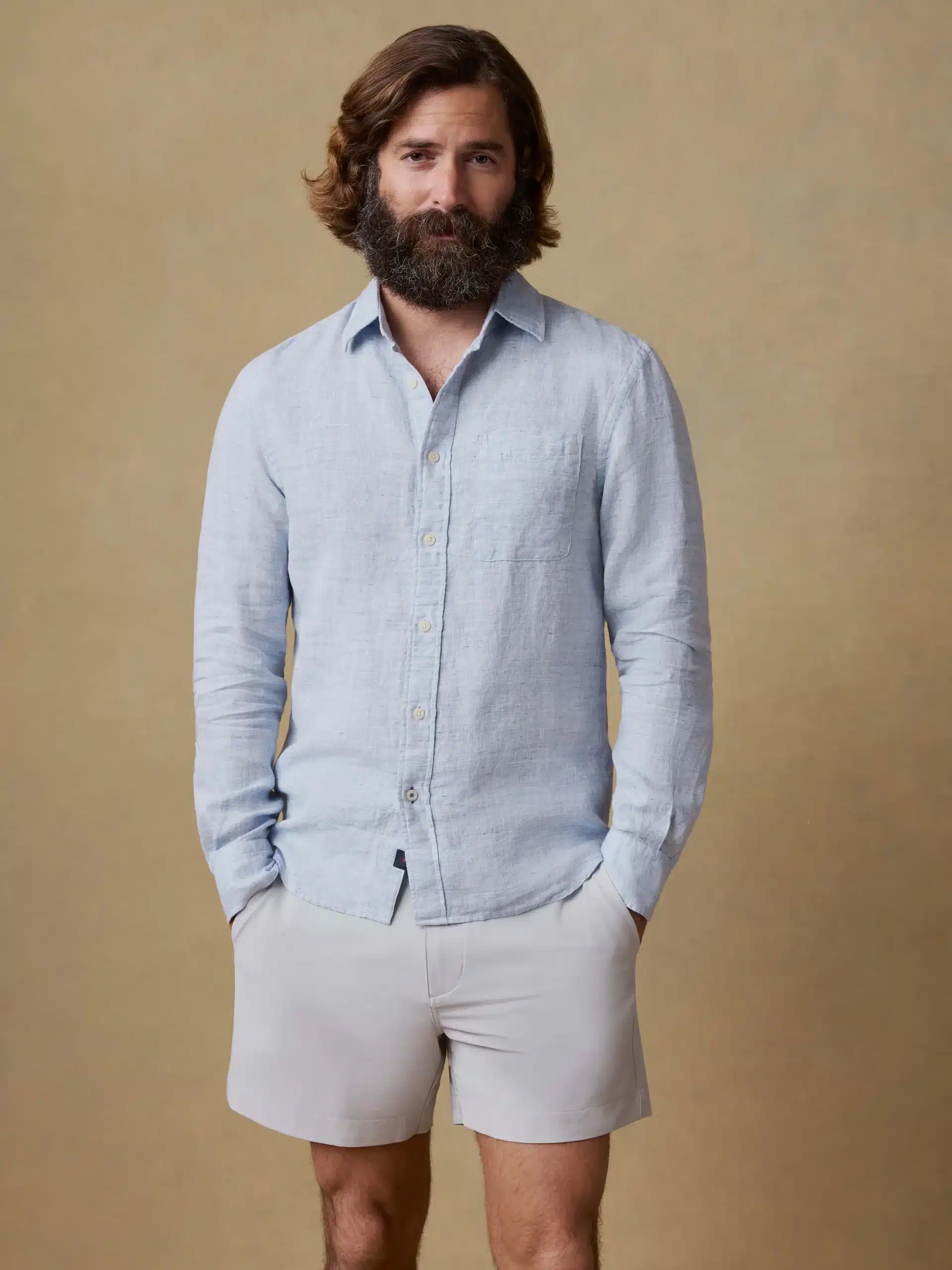 Faherty Laguna Linen Shirt Light Blue (Best Men’s Linen Shirts Worth the Money)