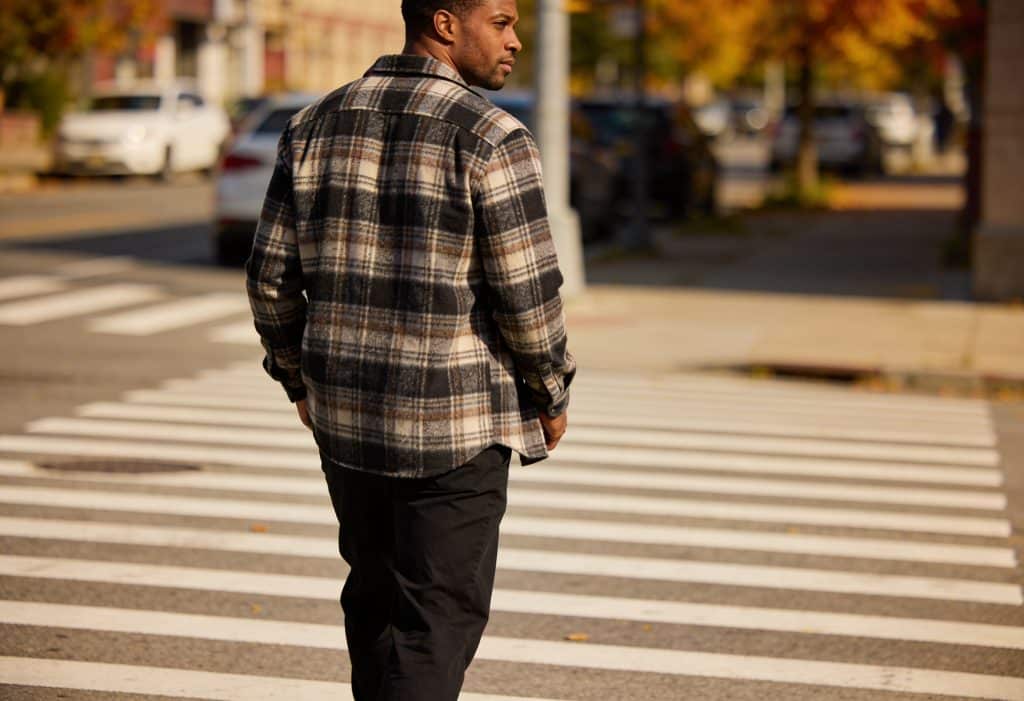 Black Pants with a Flannel Shirt