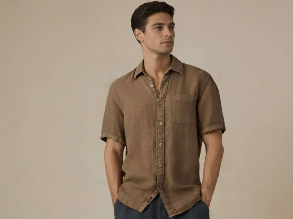 Faherty Palma Linen Camp Shirt