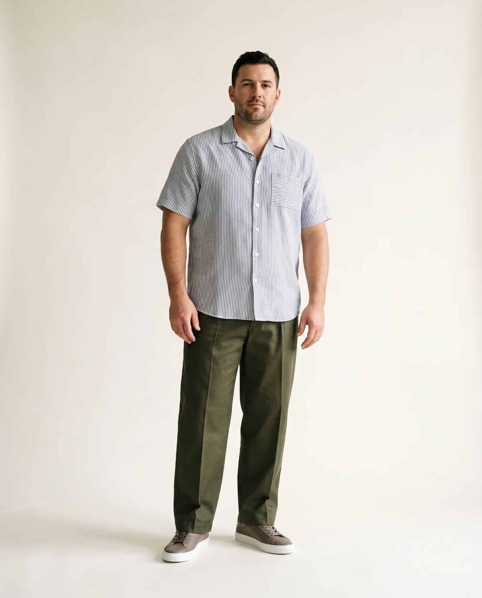 One piece three ways, look 2: buttoned camp collar